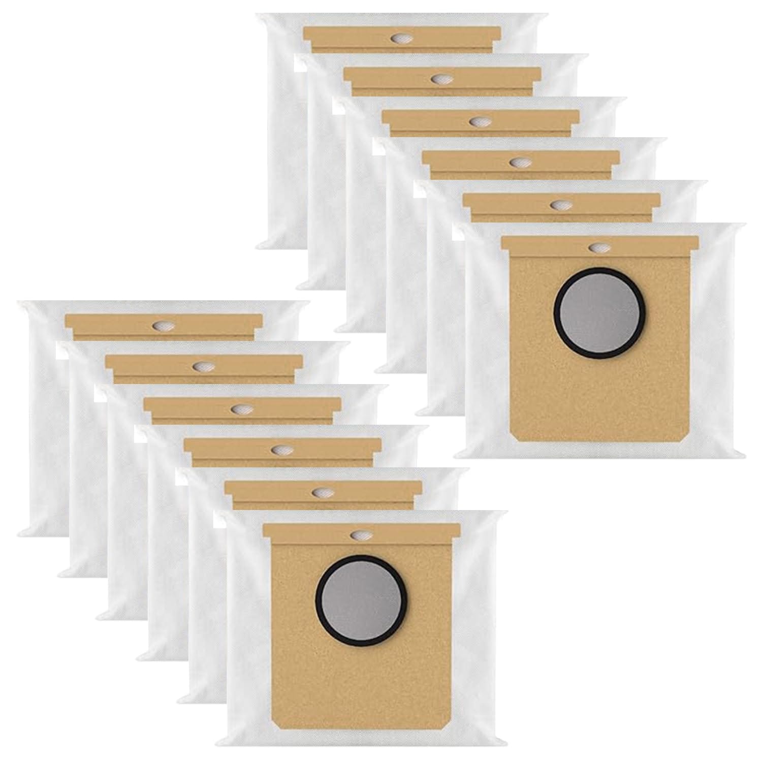 12-Pack Replacement Dust Bags for Eufy L50 Ses L60 Ses Self-Emptying Dock - Compatible with Conga Home 1000, 8090 Ultra, 9090Ai, Haier H9 Plus Vacuum Cleaner