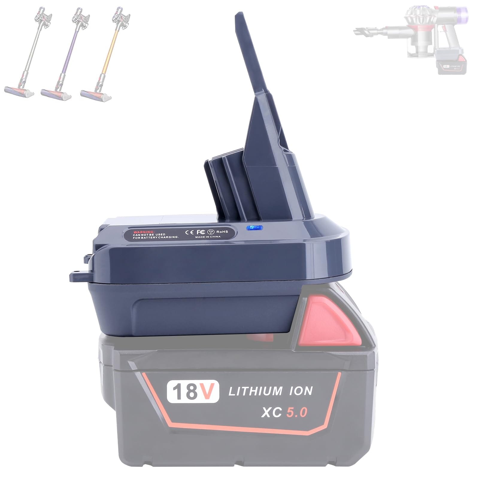 Dyson V8 Battery Adapter for Milwaukee M18 18V Battery - Converter for Dyson V8 SV10 Animal Motorhead Handheld Vacuum Cleaner