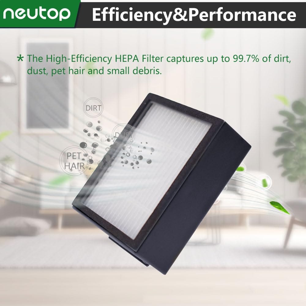 High-Efficiency HEPA Filters Replacement for iRobot Roomba E I & J Series - Compatible with E5 E6 I1 I1+ I3 I3+ I4 I4+ I6 I6+ I7 I7+ I8 I8+ J7 J7+ And Combo J5 J5+ I5 I5+ Plus Robot Vacuums, 6-Pack - Review Image 4