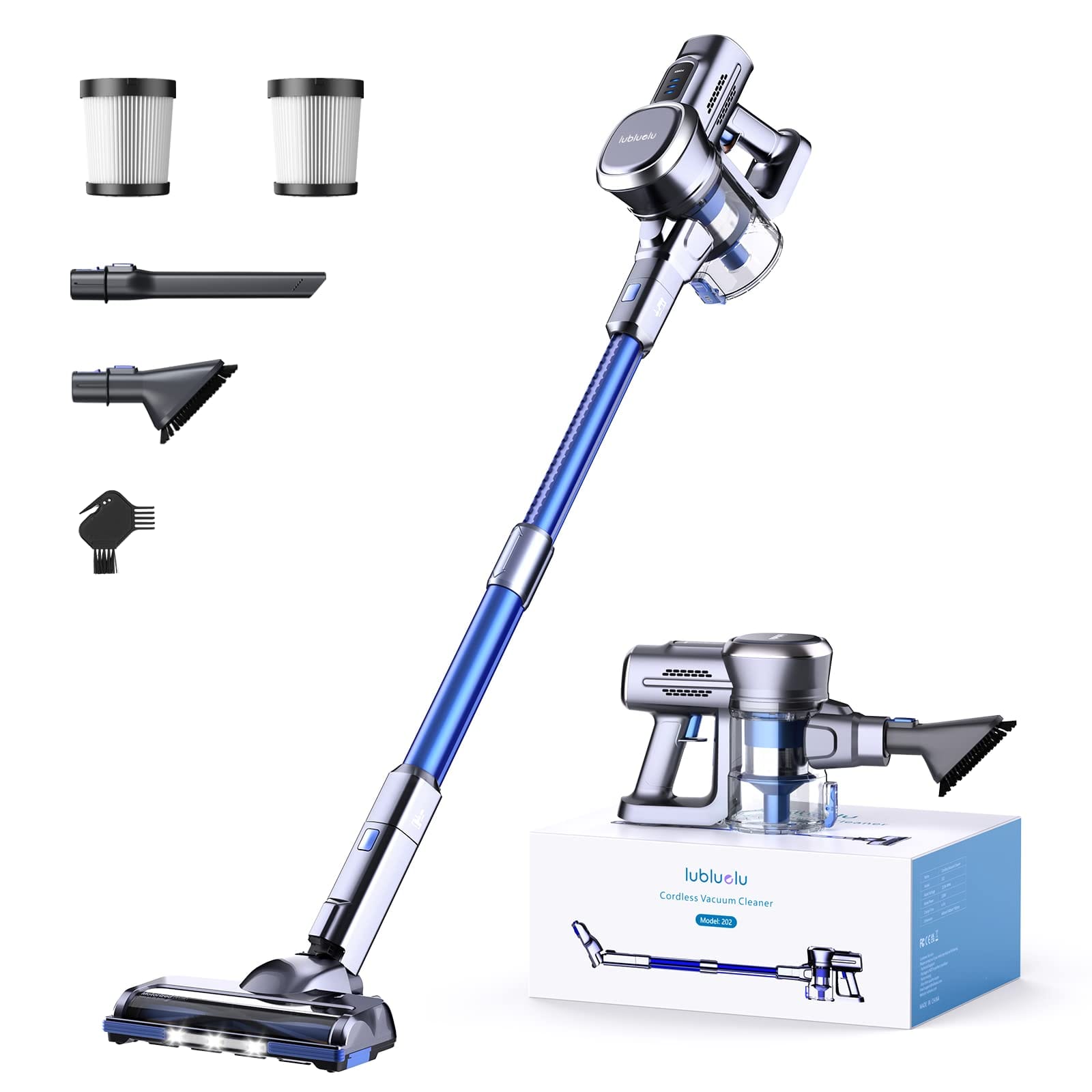 Lubluelu 25000Pa Cordless Stick Vacuum Cleaner with Detachable Battery