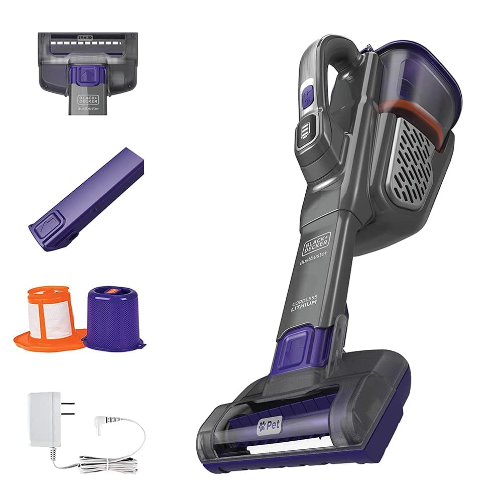 Black+Decker Furbuster Advancedclean+ Cordless Pet Handheld Vacuum - Home, Pet, and Car Vacuum Cleaner (HHVK515JP07)