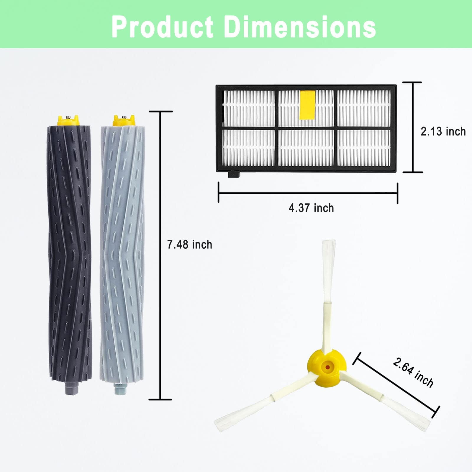 Replacement Parts Kit for Irobot Roomba 800 900 Series Vacuum Cleaner - 18 Pack Accessories for 805 850 860 861 864 866 870 871 880 890 891 960 980 981 985 - Review Image 5