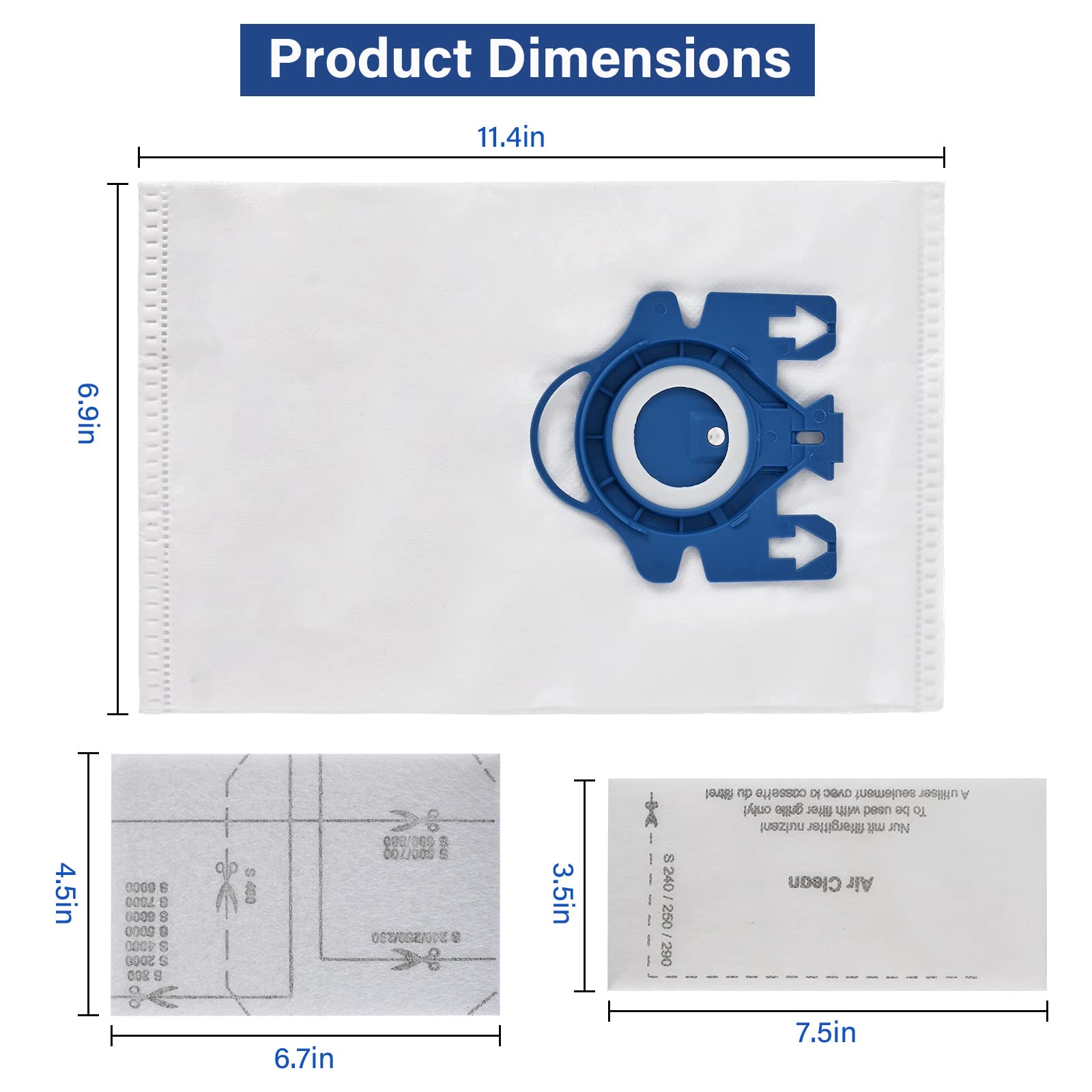 Pack of 14 3D Airclean GN Vacuum Bags Replacement Kit for Miele Classic C1, Complete C1, C2, C3 Series - Review Image 3