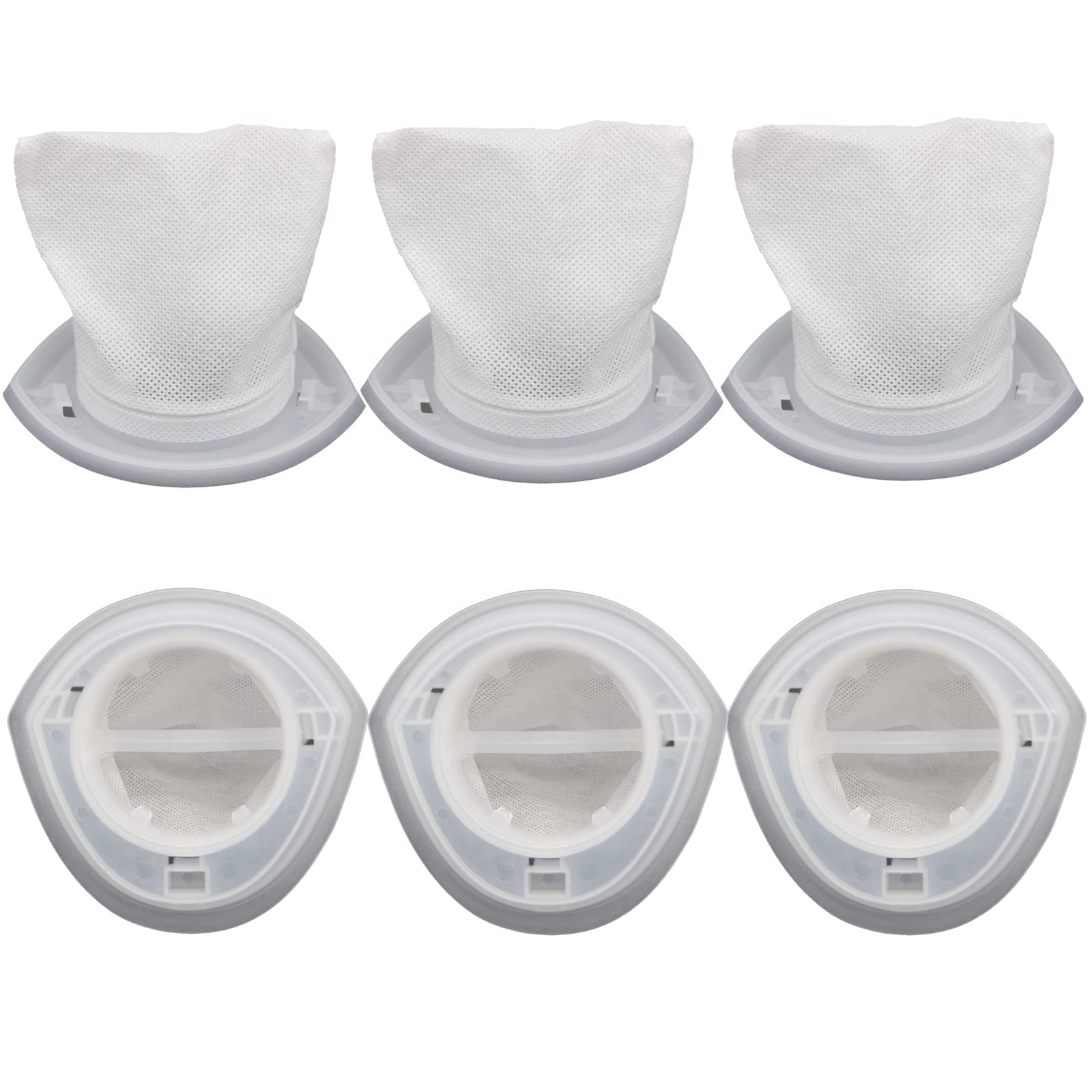 6-Pack Aolleteau EVF100 Replacement Filters for Black+Decker Hand Vacuum Cleaners, Compatible with HNV Series