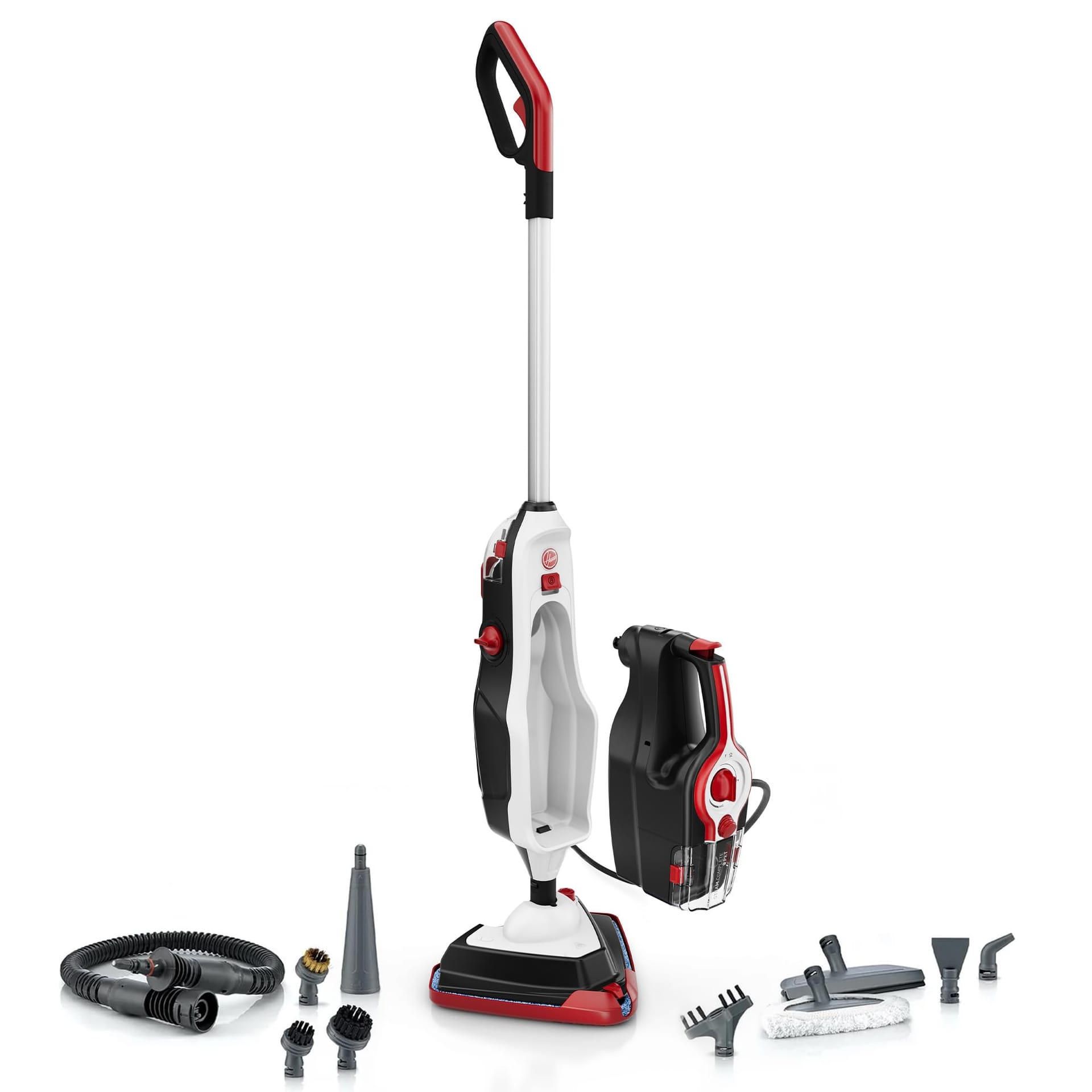 Hoover Steam Complete Pet Steam Mop with Multi-Purpose Cleaning Tools for Tile and Hard Floor, Removable Handheld Steamer, Steam Cleaner WH21000 - White