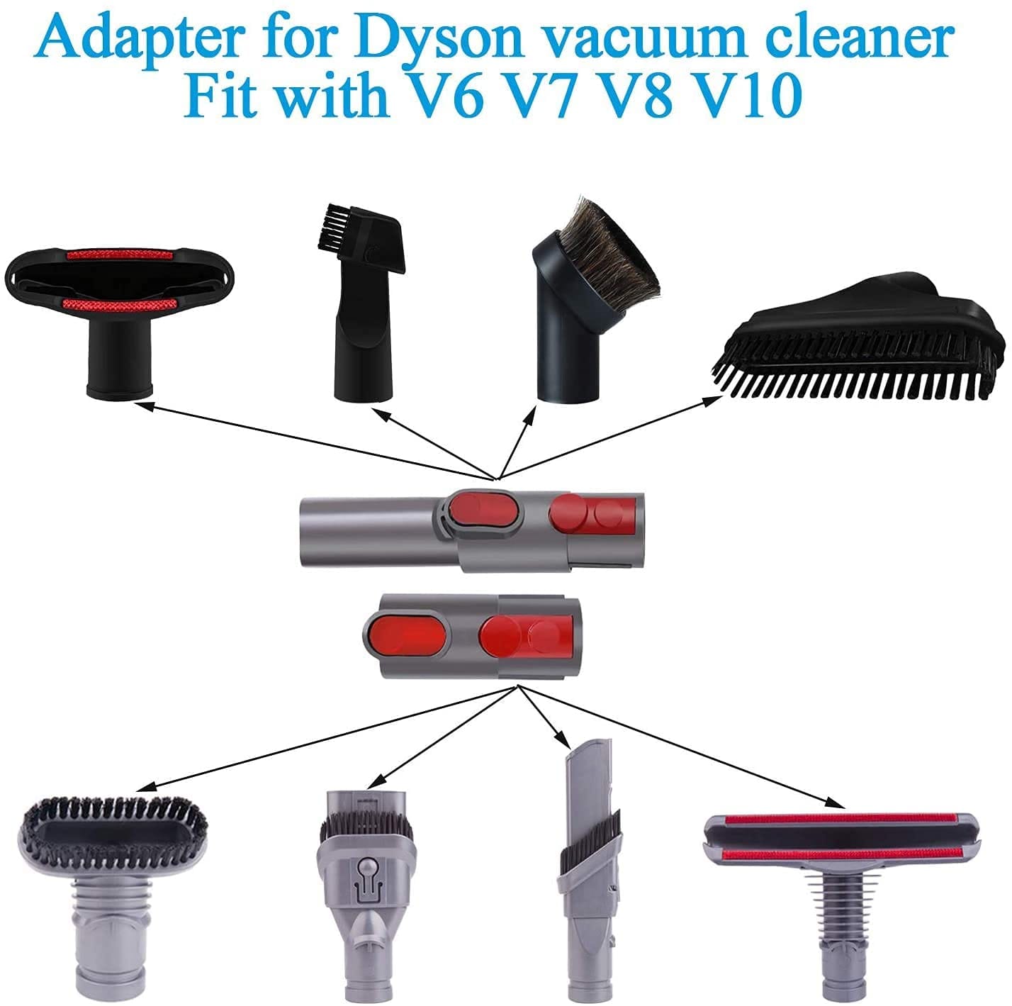 Flexible Extension Hose & Vacuum Attachments Kit for Dyson V11 V10 V8 V7 V6 - Dusty Brush & Cleaner Accessories - Review Image 5
