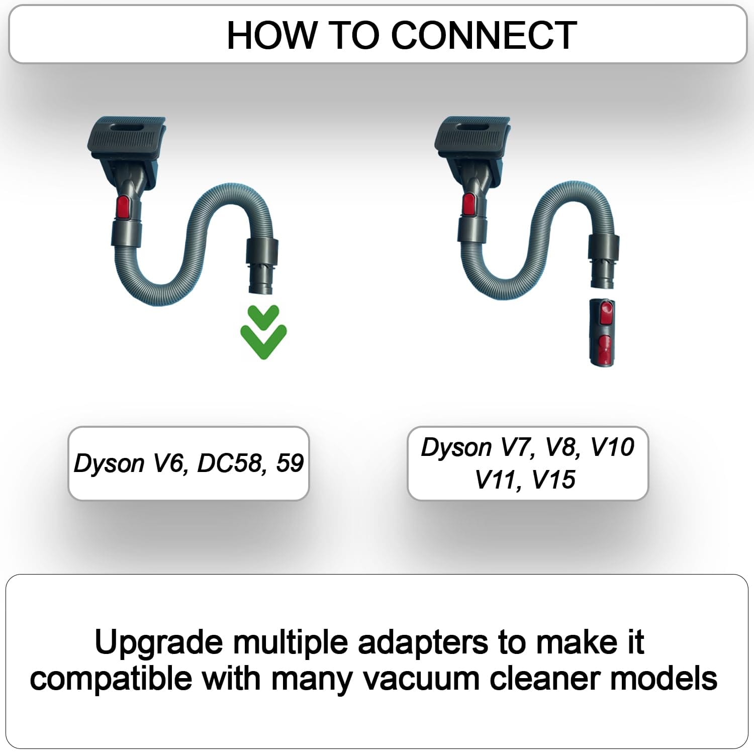 Pet Hair Vacuum Grooming Brush & Extension Hose Compatible With Dyson V11 V10 V8 V7 - Quick Release Converter Attachment - Review Image 2