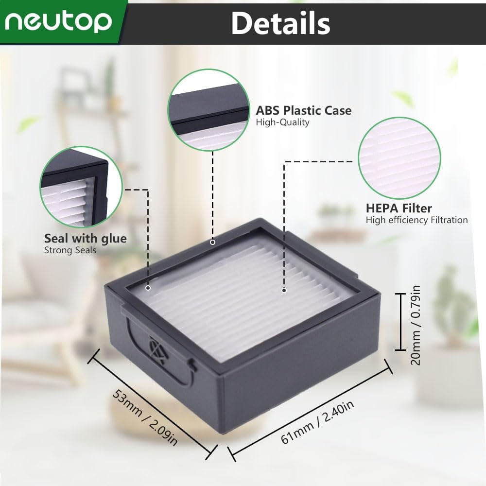 Neutop High-Efficiency HEPA Filter 6-Pack for Irobot Roomba Combo J7+, J9+, 10 Max - Robot Vacuum and Mop Replacement Parts - Review Image 4