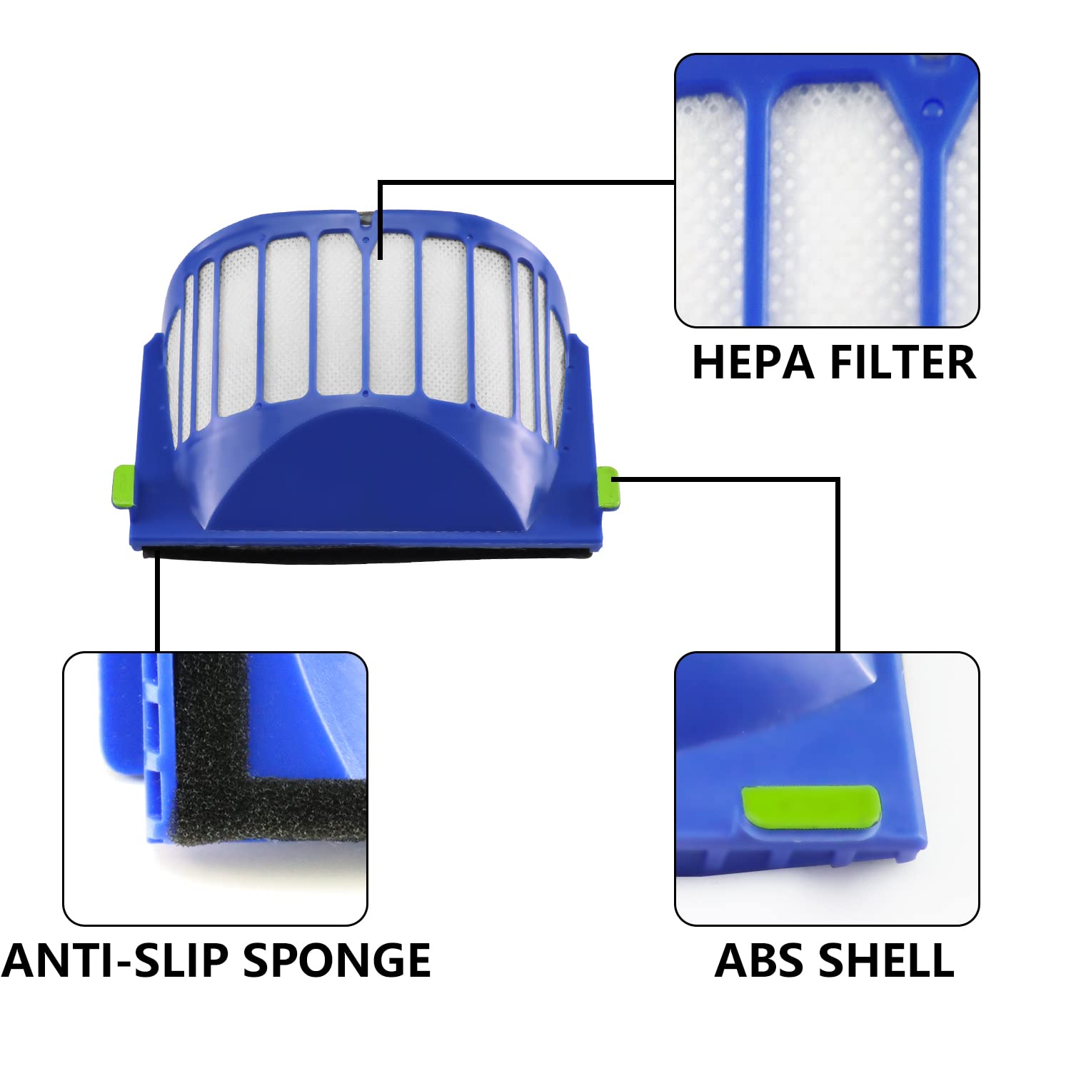 Premium Aero Vac Filter Replacement Parts for iRobot Roomba 500 & 600 Series - Pack of 10 - Review Image 2