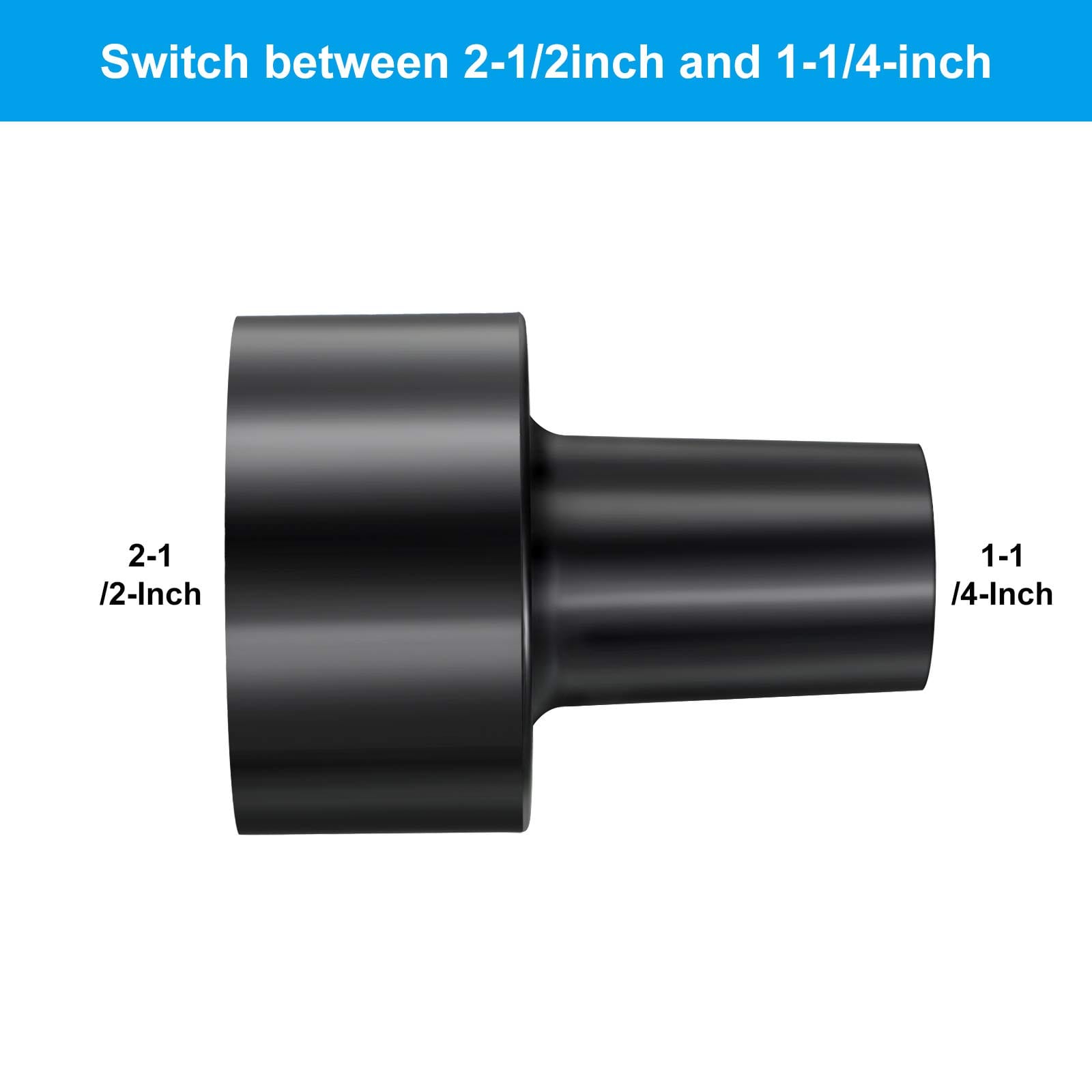 Universal Vacuum Hose Adapters Set for Dry Wet Vacuum Cleaner - 2 Pieces, Black - Review Image 3