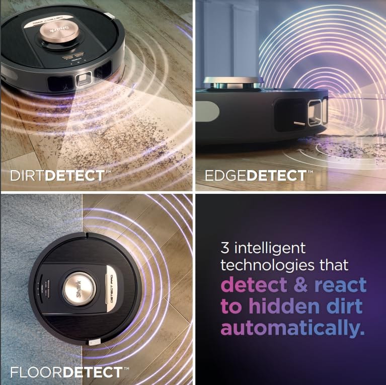 Shark RV2820AE Detect Pro Self-Empty Robot Vacuum with HEPA Filtration, NeverStuck Technology, 3 Deep-Cleaning Technologies, Auto Clean on Carpets/Hardfloors, Wi-Fi Enabled - Black/Bronze - Review Image 2