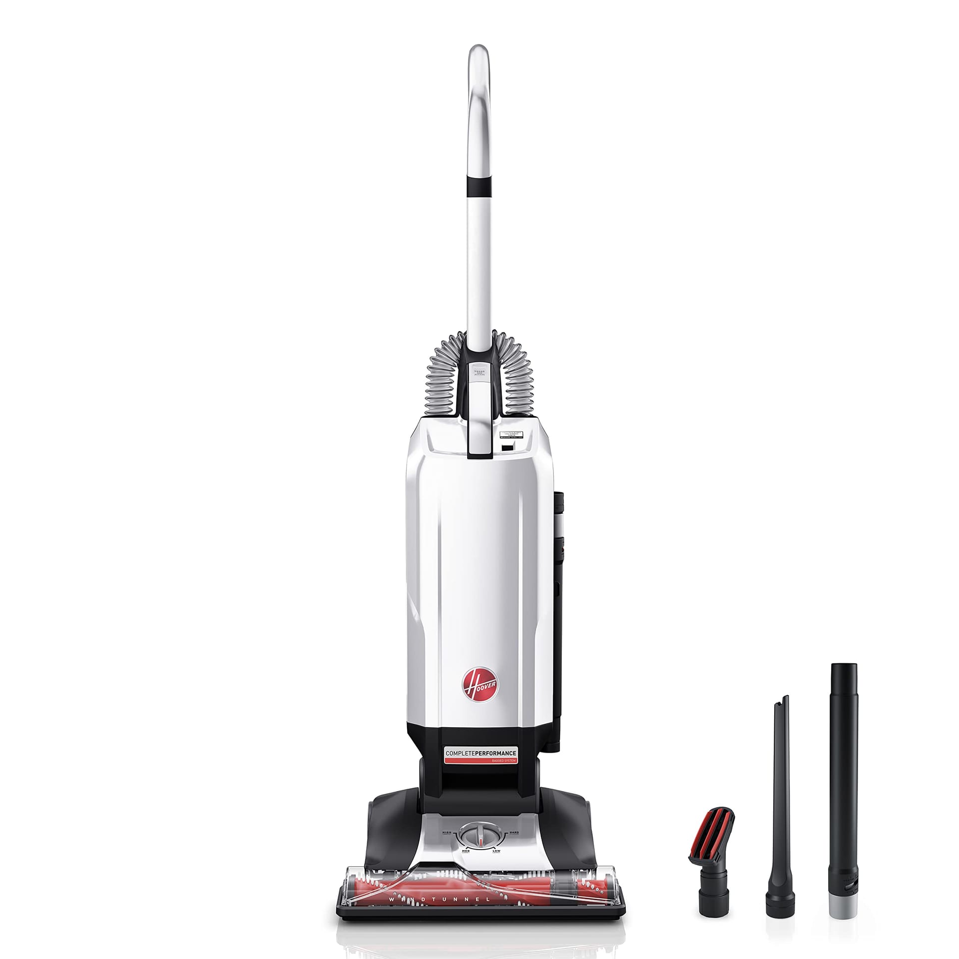 Hoover Complete Performance Corded Bagged Upright Vacuum Cleaner, Pet Hair Vacuum, Uh30651, White