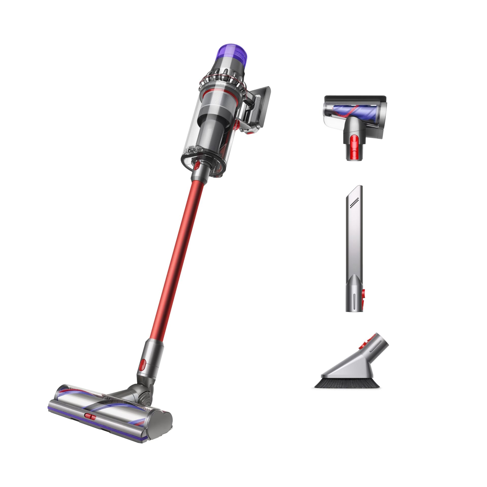 Dyson Outsize Origin Cordless Vacuum with Powerful Suction, Nickel/Red - HEPA Filter, LCD Screen, Handheld Capability