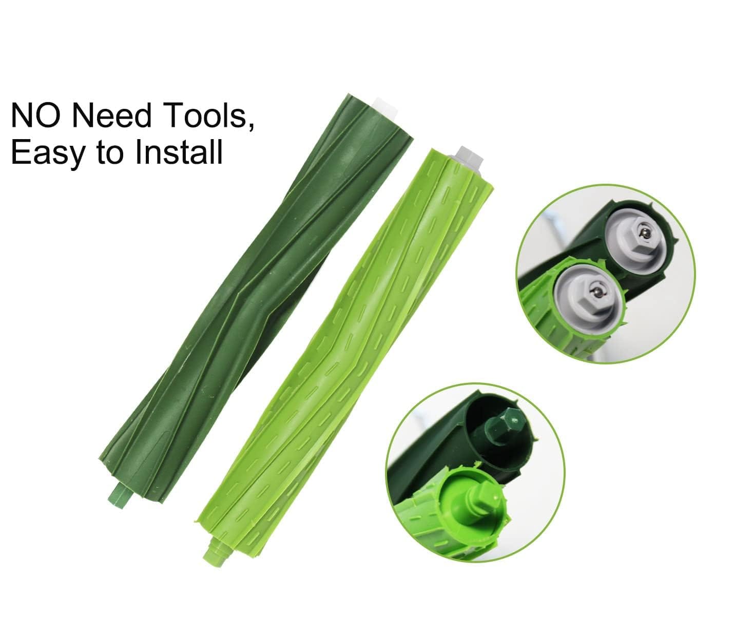 Replacement Parts Kit for Irobot Roomba I7 I7+ I2 I3 I3+ I4 I4+ I6 I6+ I8 I8+/Plus J7 J7+ E5 E6 E7 Vacuum Cleaner - 2 Set Rubber Brushes, 8 Hepa Filters And 8 Side Brushes - Review Image 3