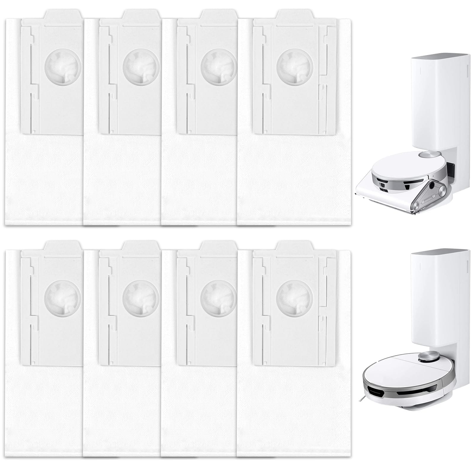 8-Pack VCA-RDB95 Dust Bags Replacement for Samsung Jet Bot AI+/Jet Bot+/Bespoke Jet Bot Combo AI Vacuum Clean Station - High-Quality Dust Bag Accessories