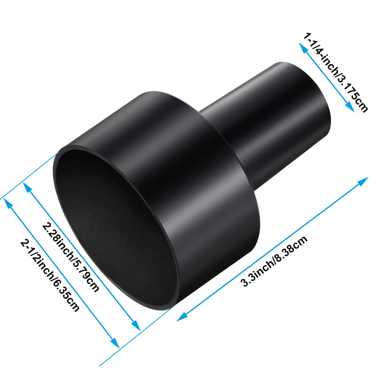 Universal Vacuum Hose Adapters Set for Dry Wet Vacuum Cleaner - 2 Pieces, Black - Review Image 2