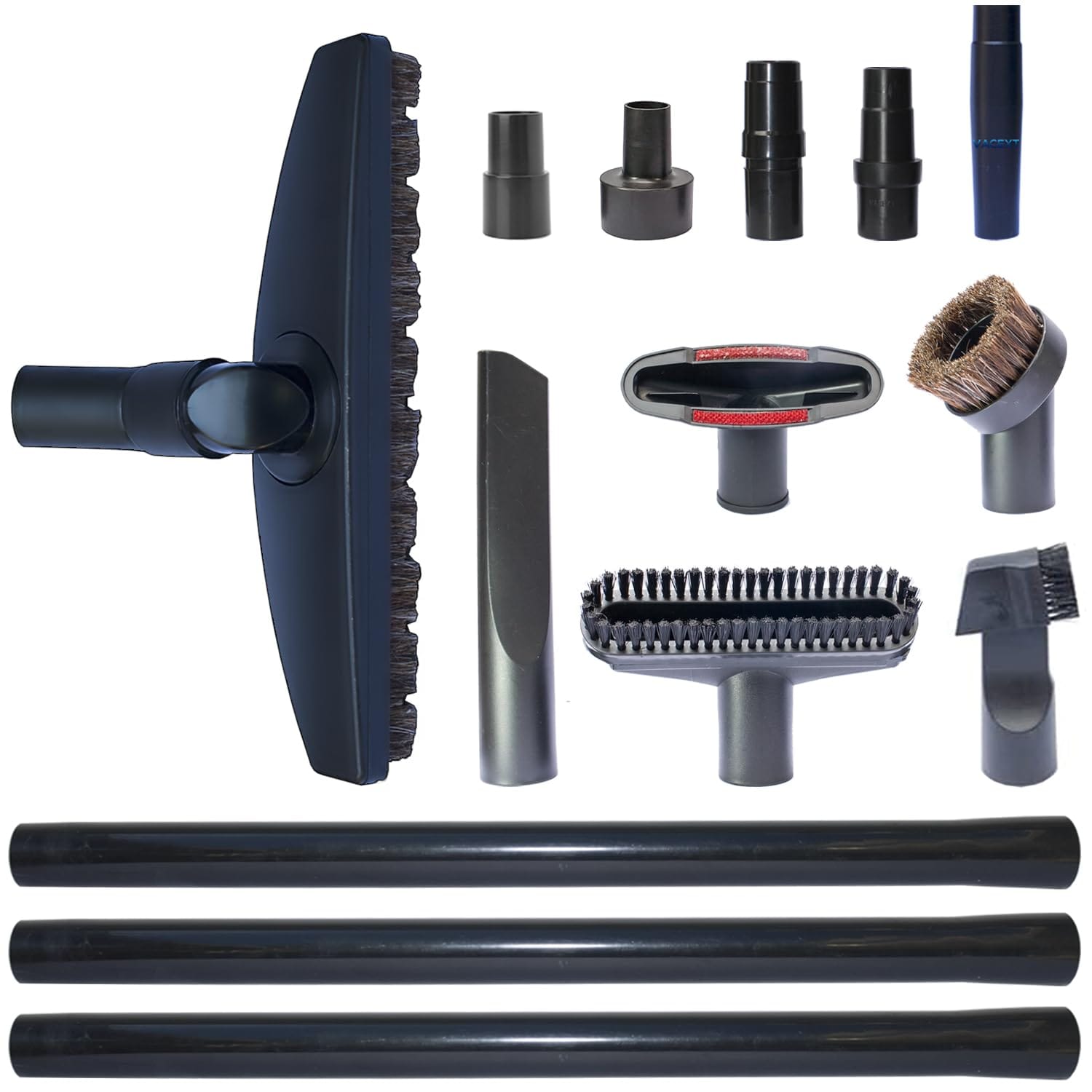 Universal Vacuum Attachments + Horsehair Hardwood Floor Brush Kit with Vacuum Hose Adapter Set