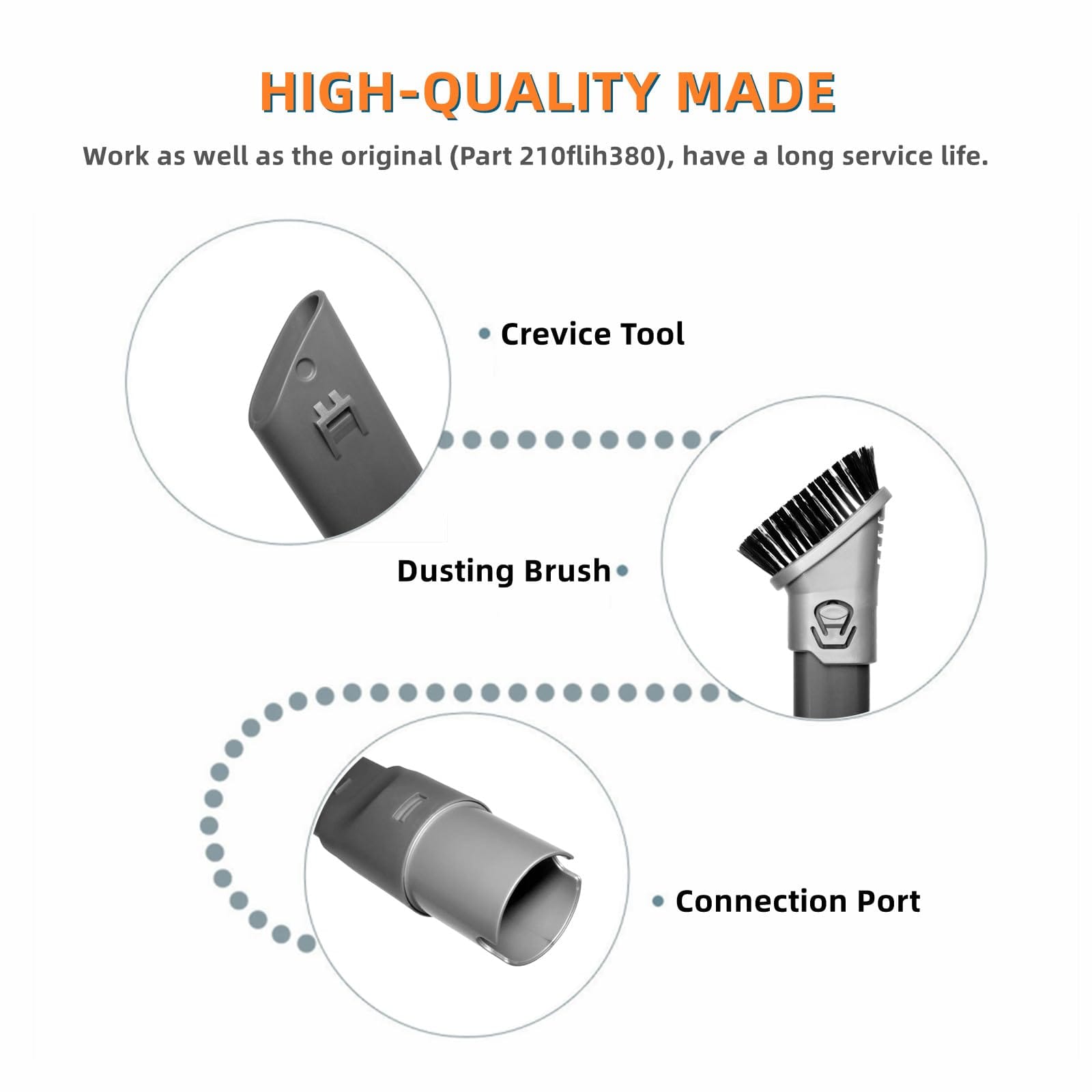 Jedeleos 2-in-1 Duster Crevice Tool & Brush Attachment for Shark Rotator and Rocket Vacuum Cleaners - Review Image 3
