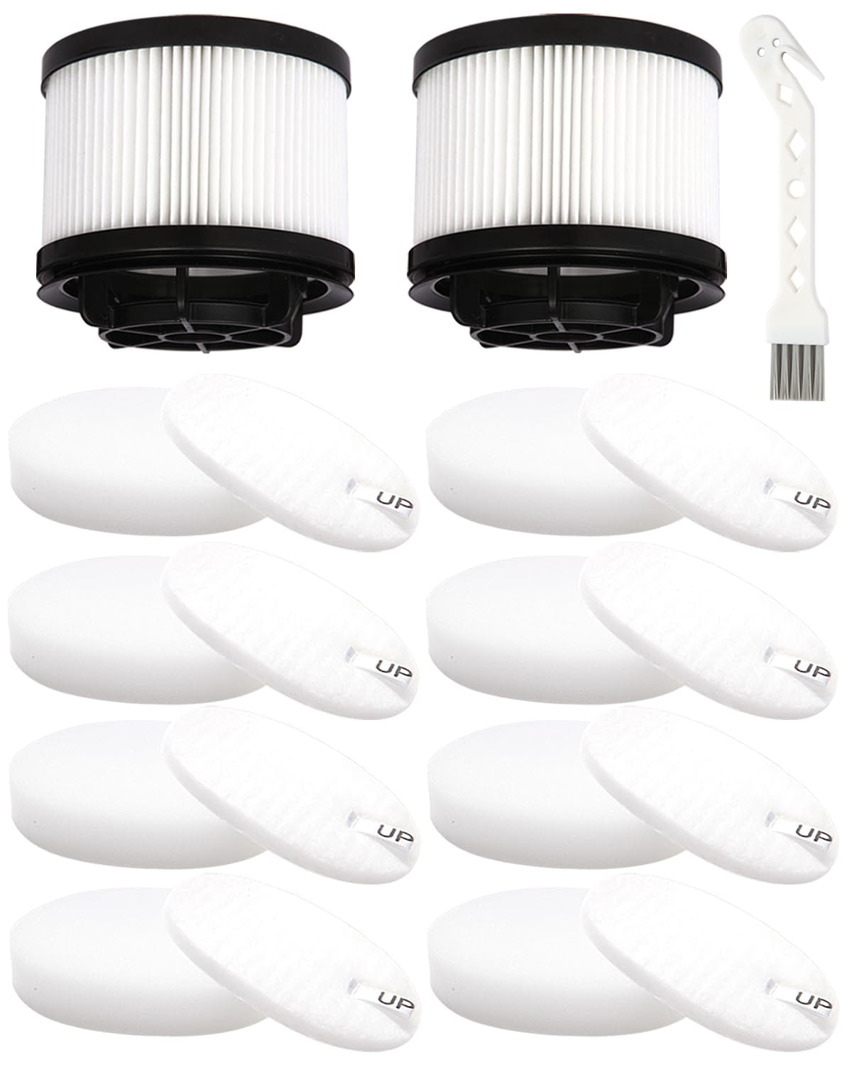 Replacement Filters Set for Levoit LVAC-200 Cordless Stick Vacuum Cleaner - 19 Pcs with Cleaning Brush