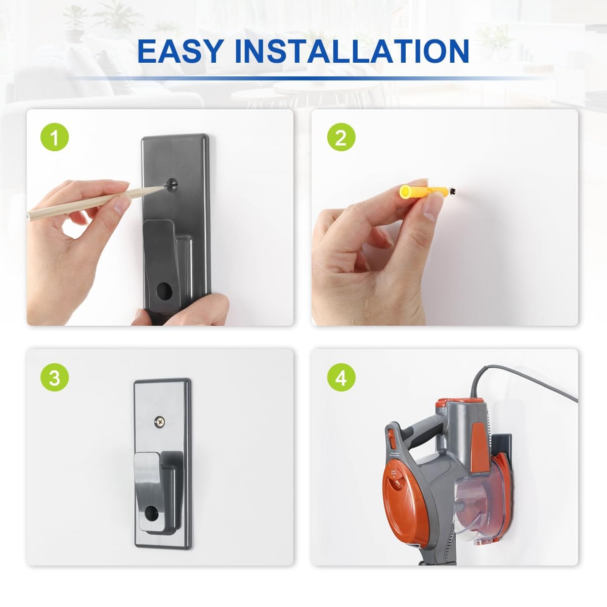 Lanmu Wall Mount Holder for Shark Rocket Stick Vacuum HV300 to HV380 | Vacuum Hanger Hook Compatible with Various Models - Review Image 5