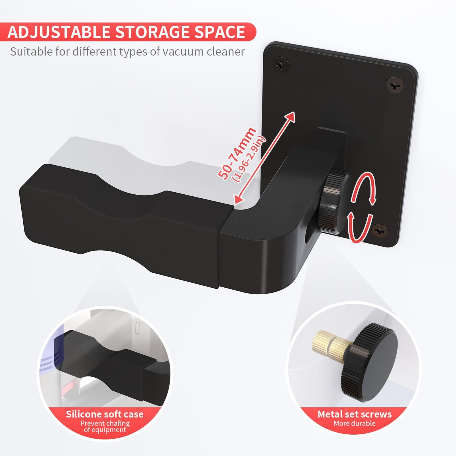 Adjustable Wall Mount for Shark and Dyson Cordless Vacuum Cleaners - Compatible with V7 V8 V10 V11 V12 V15 Models - Review Image 4