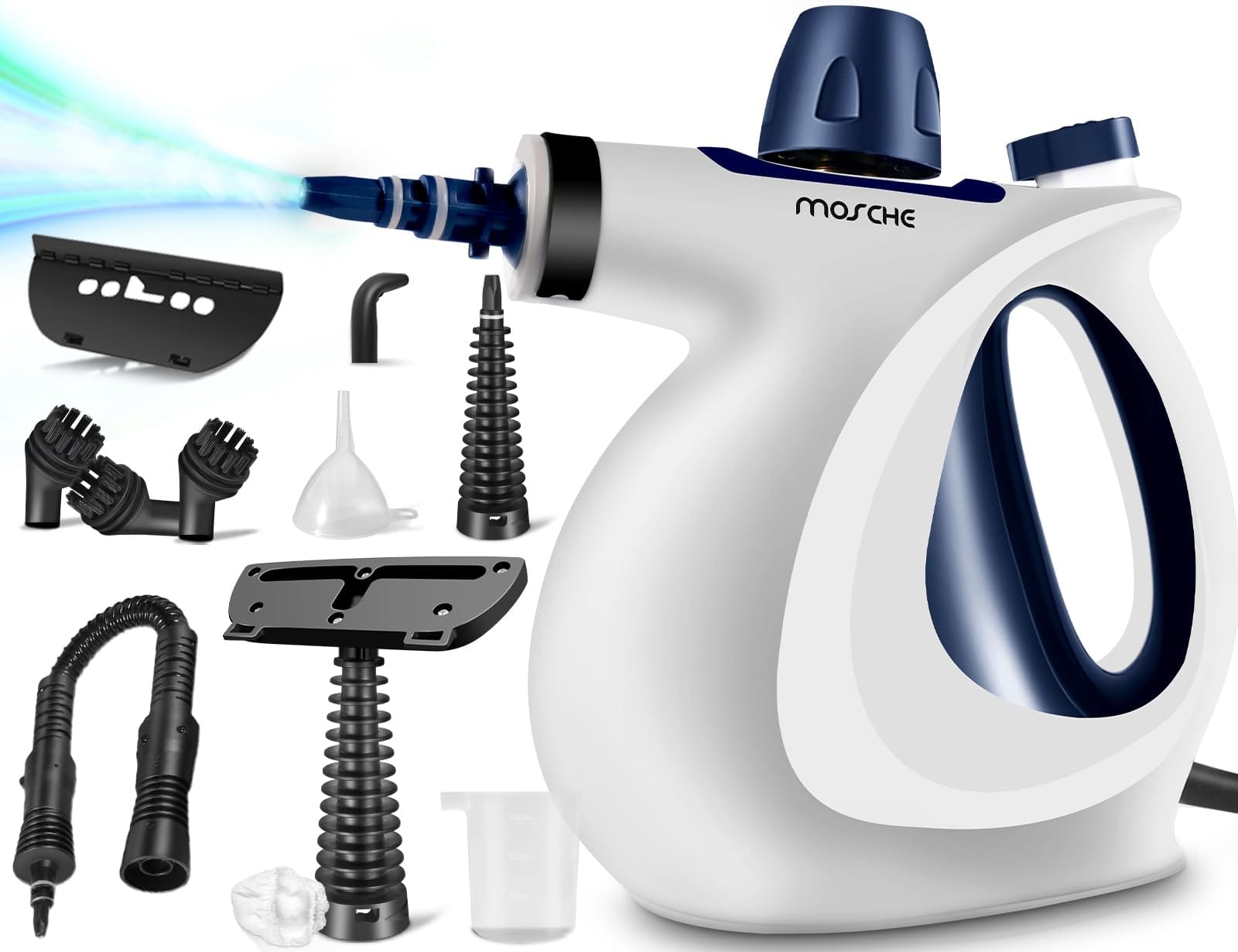 Handheld Pressurized Steam Cleaner Set with 11 Accessories - Multi-Surface Steamer for Home, Upholstery, Car, and More