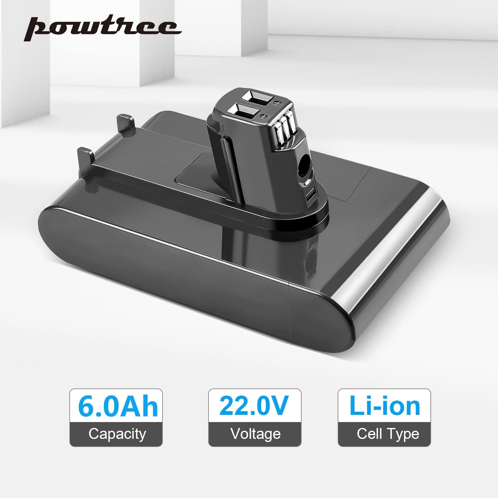 Powtree Upgraded 6000mAh 22.2V DC35 Battery Replacement for Dyson DC31 DC34 DC35 DC44 DC45 917083-01 Handheld Vacuum Cleaner Battery - Type A Compatible Only - Review Image 2
