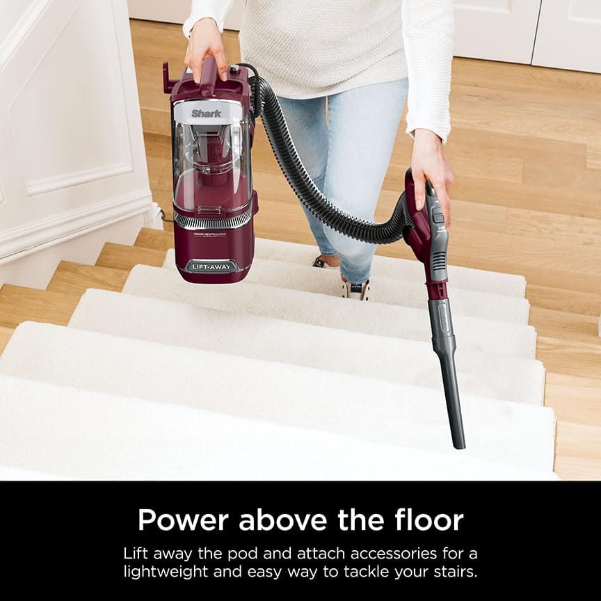 Shark Detect Lift-Away Corded Upright Vacuum with Detect Technology, Self-Cleaning Brushroll, Anti-Allergen Complete Seal, and Odor Neutralizer Technology - Burgundy - Review Image 4