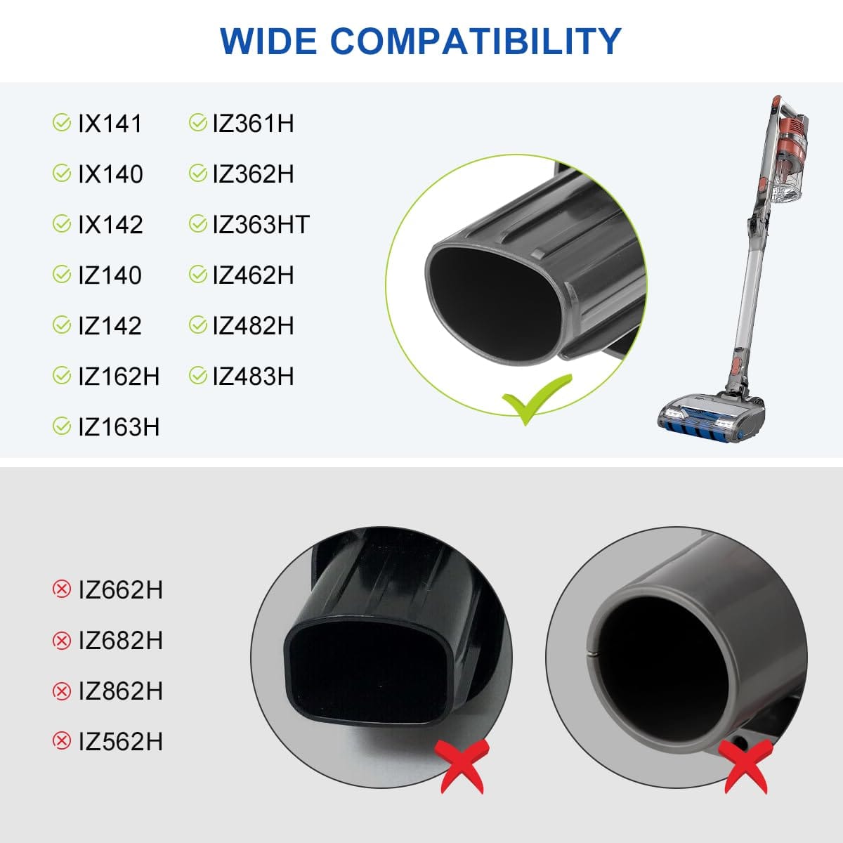 LANMU Crevice Tool for Shark IX141, IZ363HT, IZ362H Cordless Pet Stick Vacuum - D-Shape Vacuum Cleaner Attachment - Review Image 3