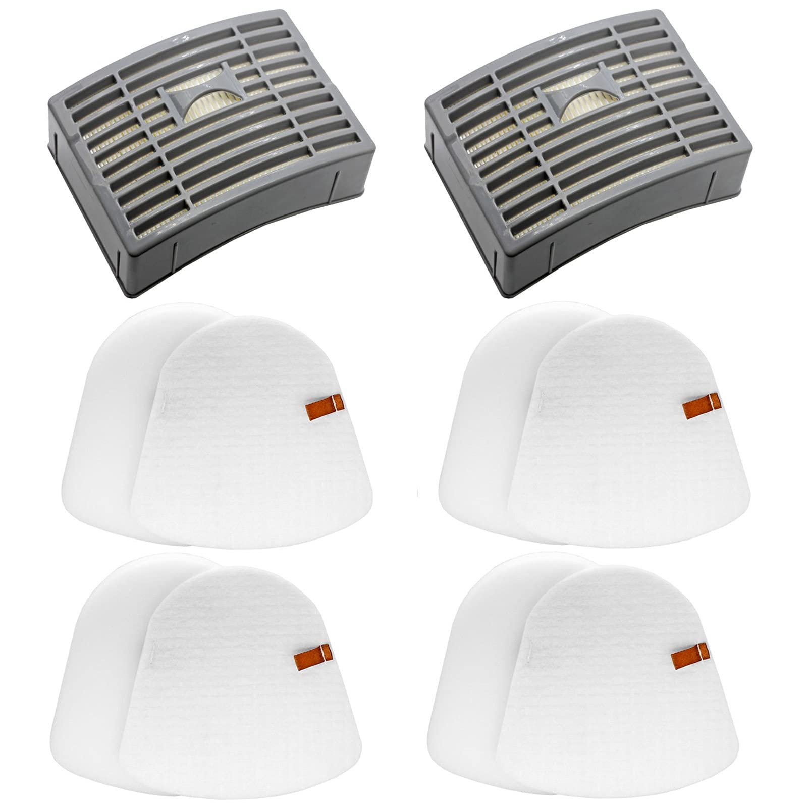 Lemige Replacement Vacuum Filters for Shark Powered Lift-Away DLX NV580 Series - 2 Post Filters + 4 Foam&Felt Filters, Part # XFFT580