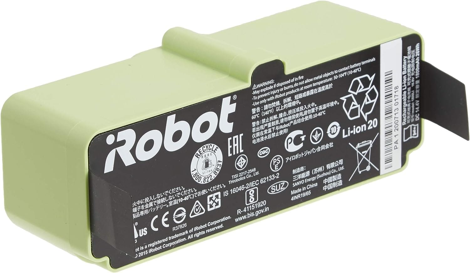Authentic Replacement Irobot Roomba 1800 Lithium Ion Battery in Black - Compatible with Roomba 960/895/890/860/695/680/690/675/640/614