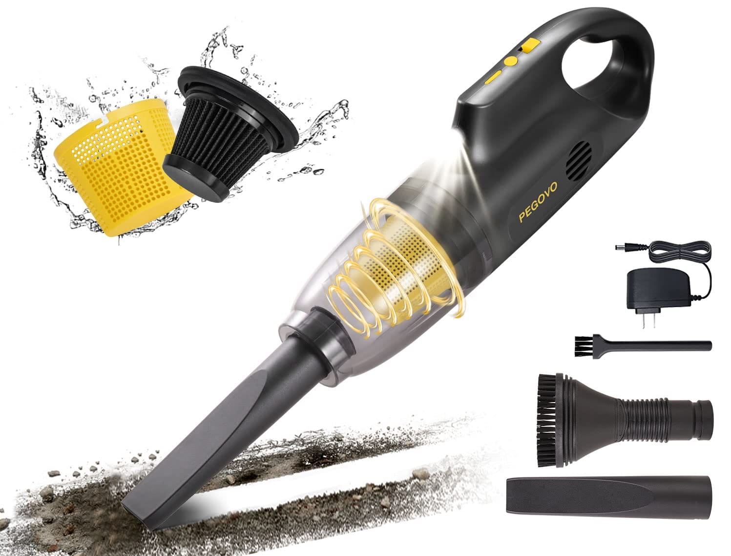 Powerful Cordless Handheld Car Vacuum Cleaner with 10K Pa Strong Suction and 360-Degree Rotation Pet Brush