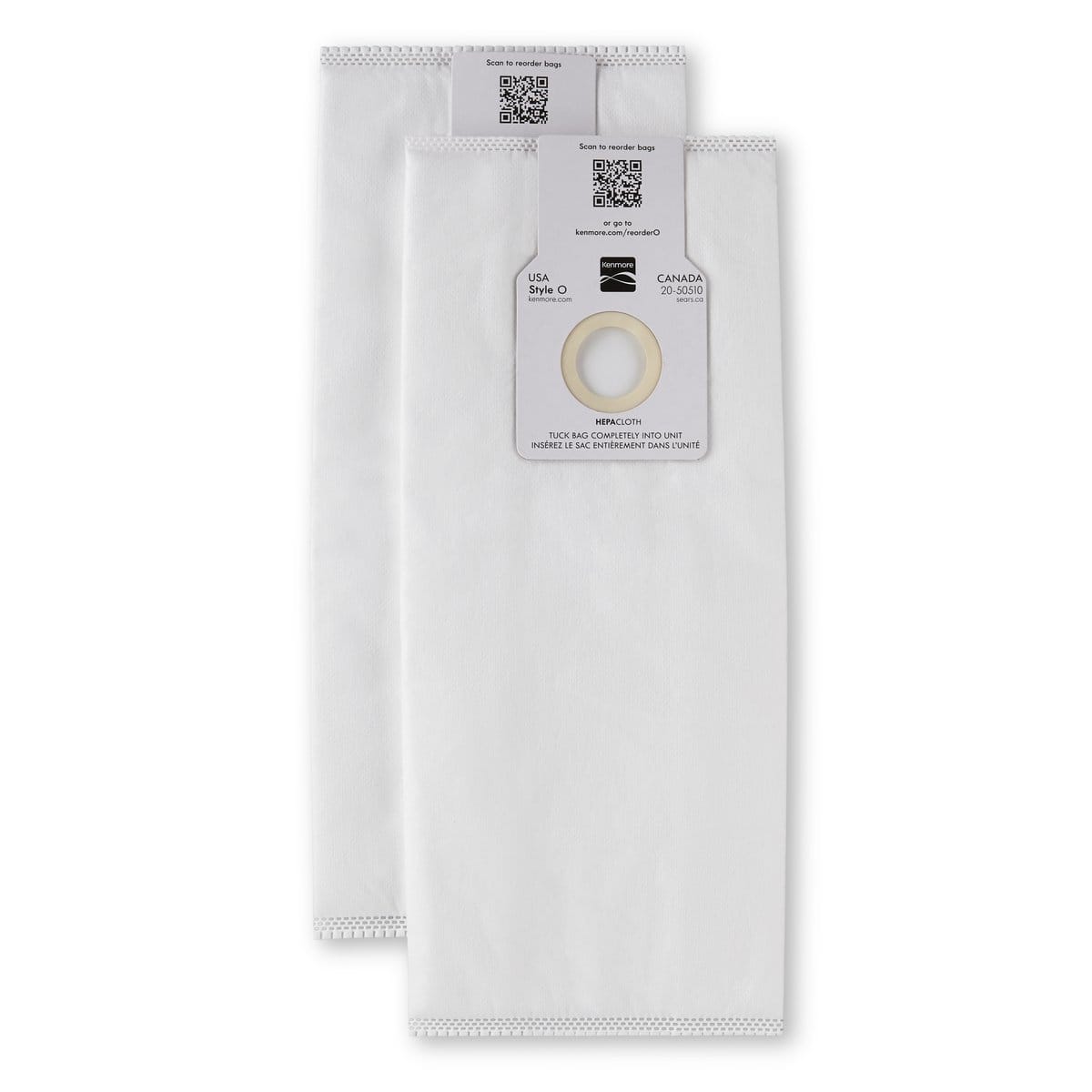 Kenmore Style O Hepa Cloth Vacuum Bags for Upright Vacuum Cleaners - 2 Pack, White - Review Image 3