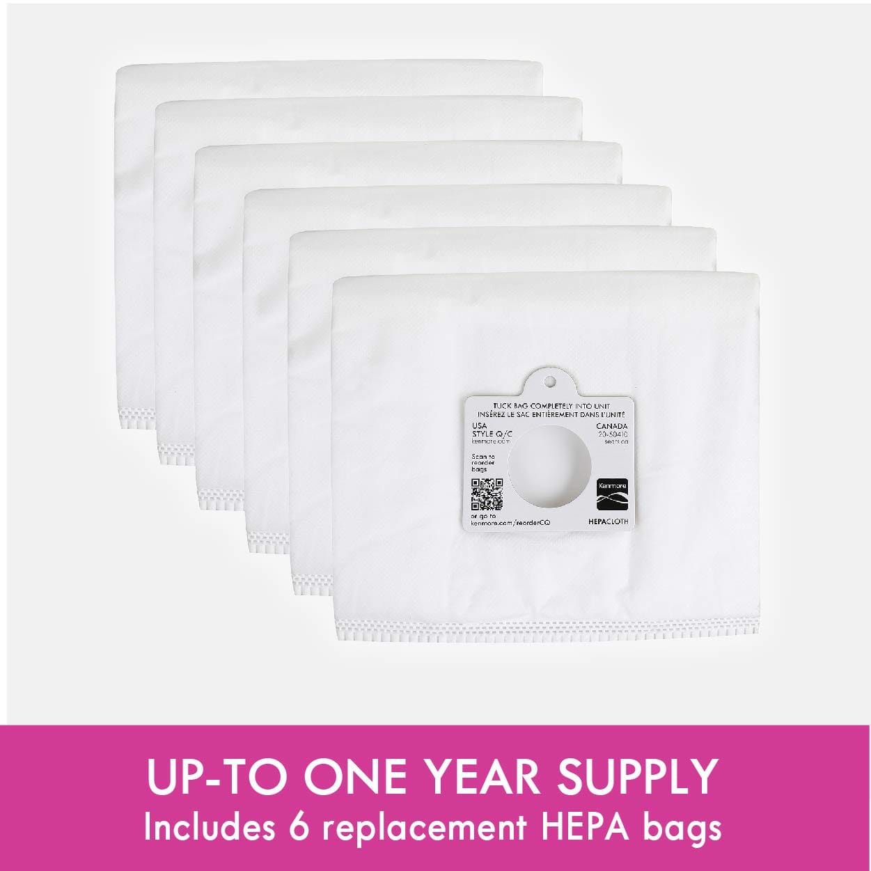 HEPA Replacement Dust Bags for Kenmore Canister Vacuum | Type Q 53292, Fits Models 81214, 81414, 81714, 21814, BC2005, BC3005 | Pack of 6 - Review Image 4