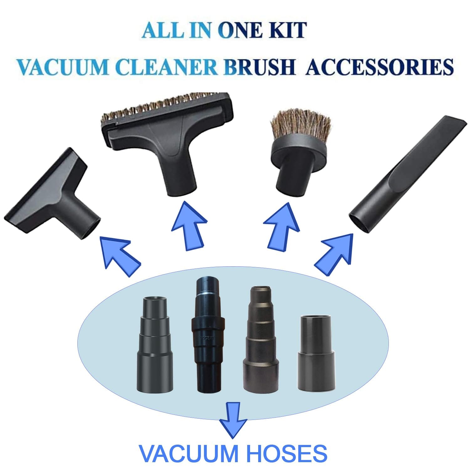 Vacuum Adapter Kit - Pool Supply Hose Connector Set, 1-1/4" & 1-1/2" Hose Reducer Adapters - Review Image 5
