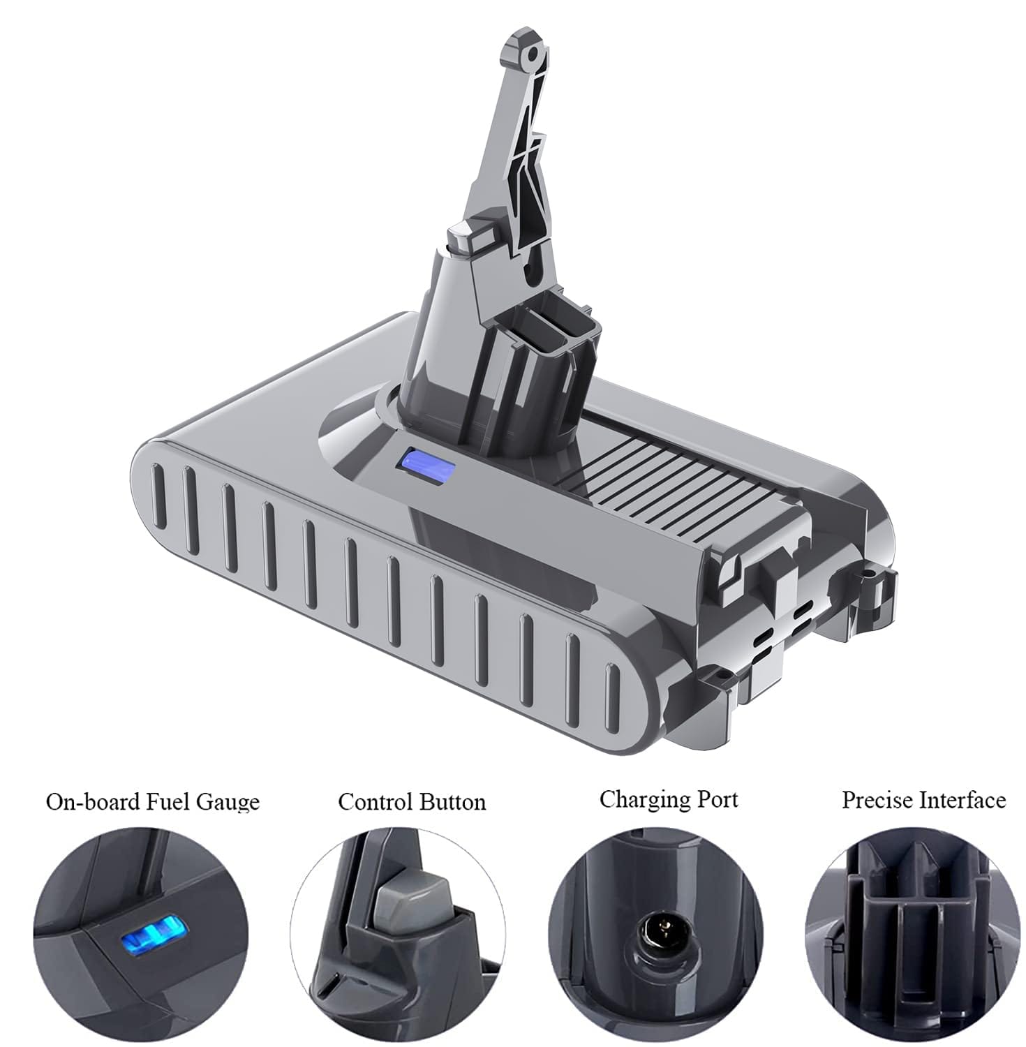 Upgraded 6.0Ah V8 Sv10 Battery 215681 Replacement for Dyson V8 Cordless Stick Vacuum Compatible with Animal/Absolute/Motorhead/Fluffy Models + Bonus 2Pks Filters - Review Image 5