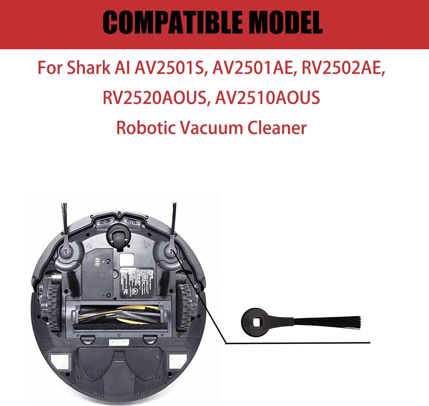 Side Brush For Shark Ai Av2501S, Av2501Ae, Rv2502Ae, Rv2520Aous, Av2510Aous Robotic Vacuum Cleaner Replacement Parts - 4 Pack - Review Image 2