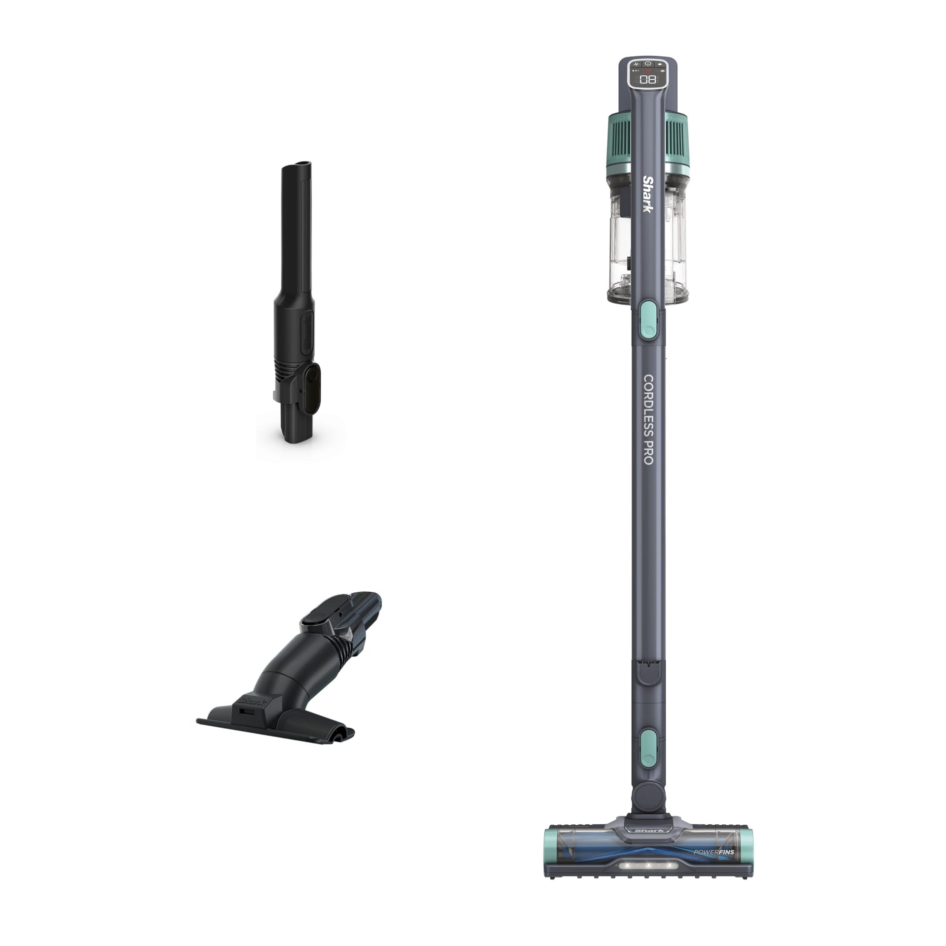 Lightweight Shark Cordless Pet Hair Vacuum with Powerfins, Self-Cleaning Brushroll, and HEPA Filtration - Dark Grey/Mojito