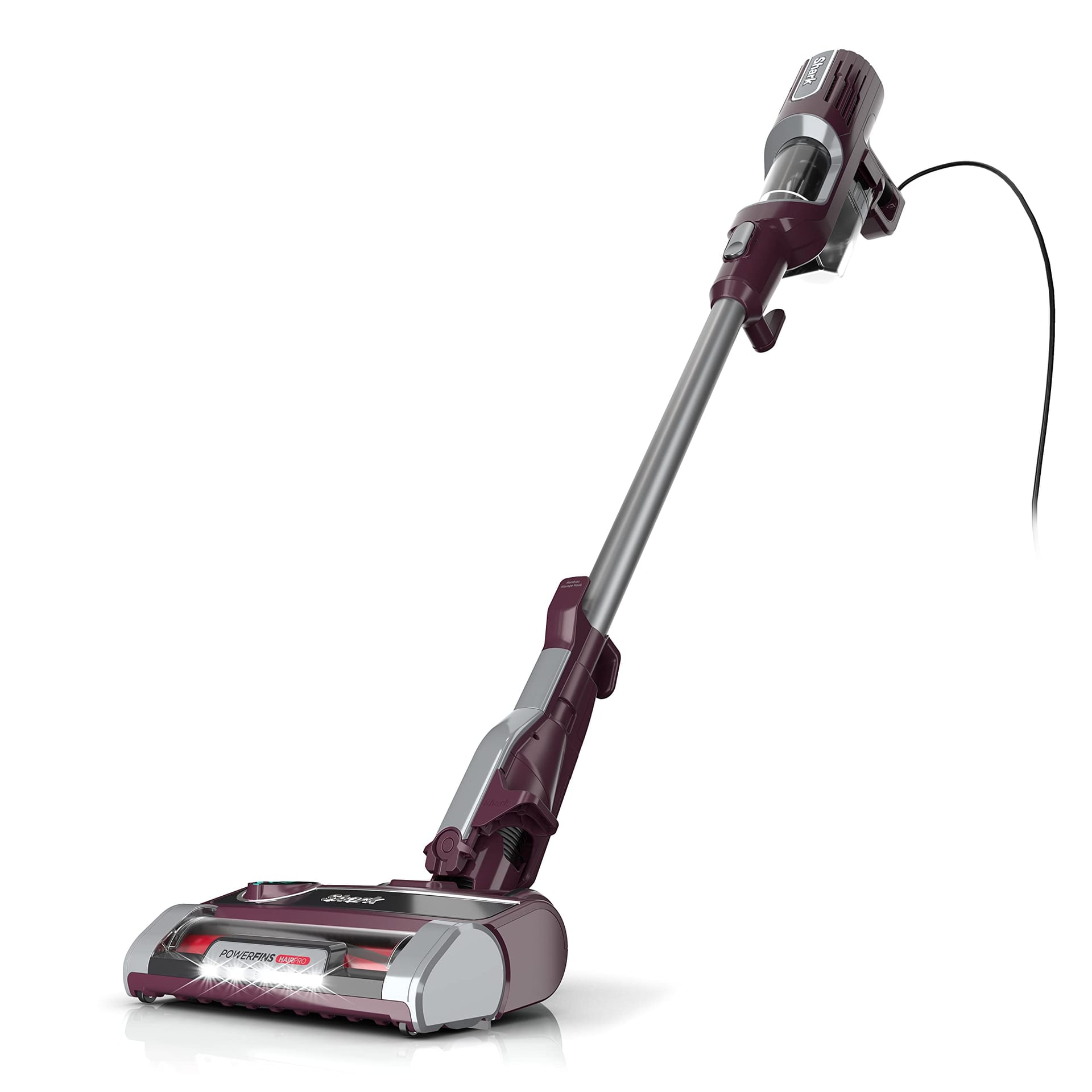 Lightweight Shark Pet Hair Vacuum with Powerfins Hairpro Technology, Odor Neutralizer, LED Headlights - Wine Purple