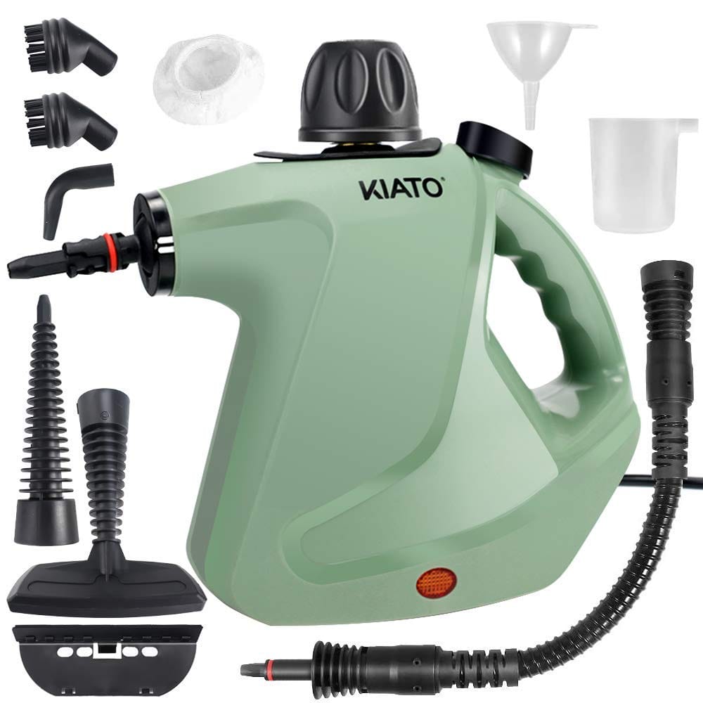 Kiato 10-in-1 Handheld Steam Cleaner for Cleaning Home, Sofa, Car, Office (Green)