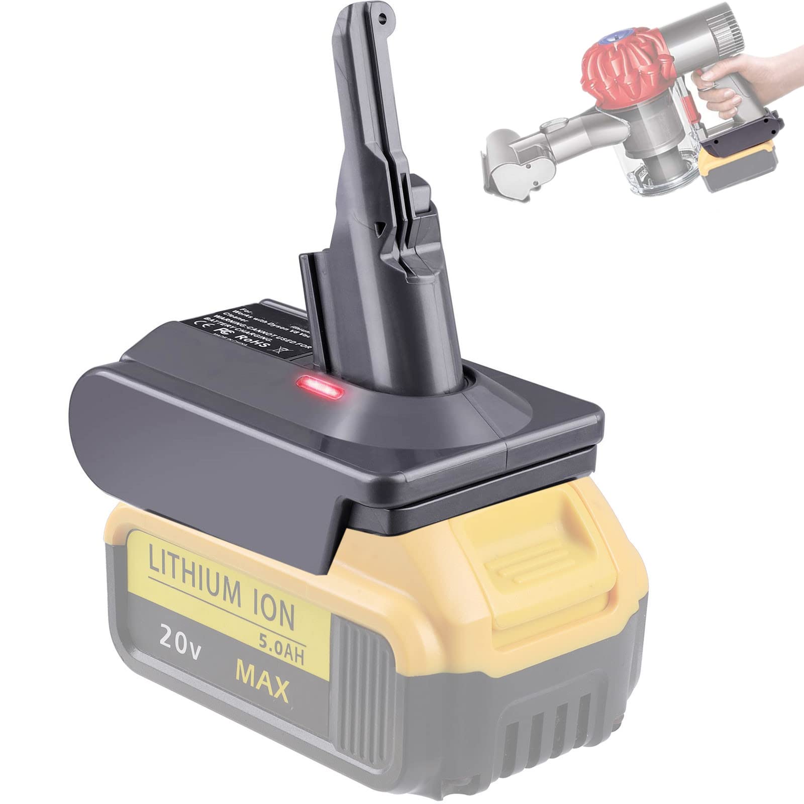Dw20V8 DeWalt 20V Lithium Battery Adapter for Dyson V8 Series Vacuum Cleaner