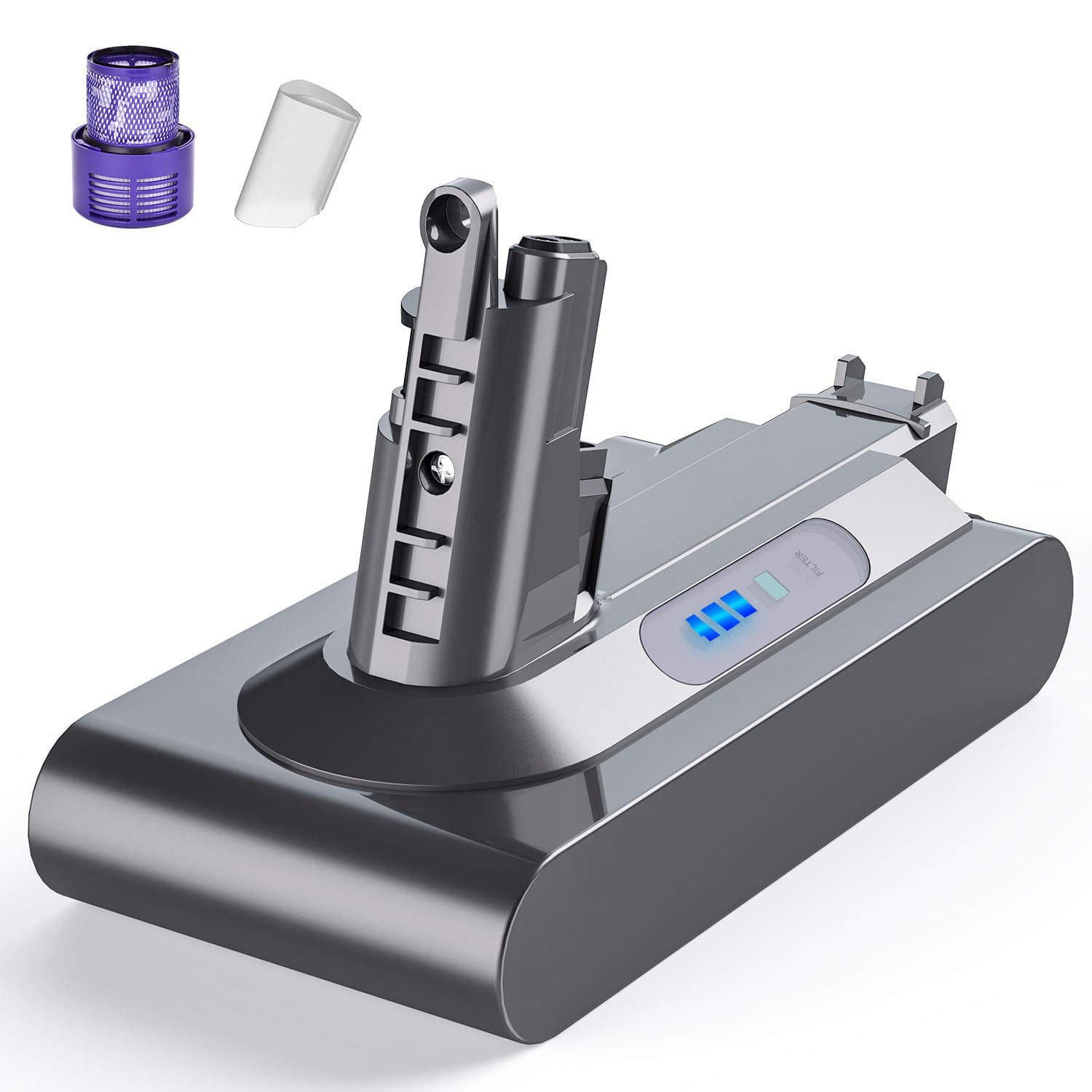 High Capacity Flylinktech V10 Replacement Battery for Dyson Cyclone Vacuum Cleaners with Filter & Brush