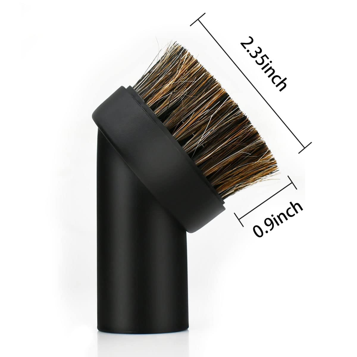 2 Pcs Black Round Dust Brush 1.25'' Vacuum Hose Attachment with Horse Hair Bristles for Efficient Cleaning - Compatible with Most Vacuum Cleaners - Review Image 2