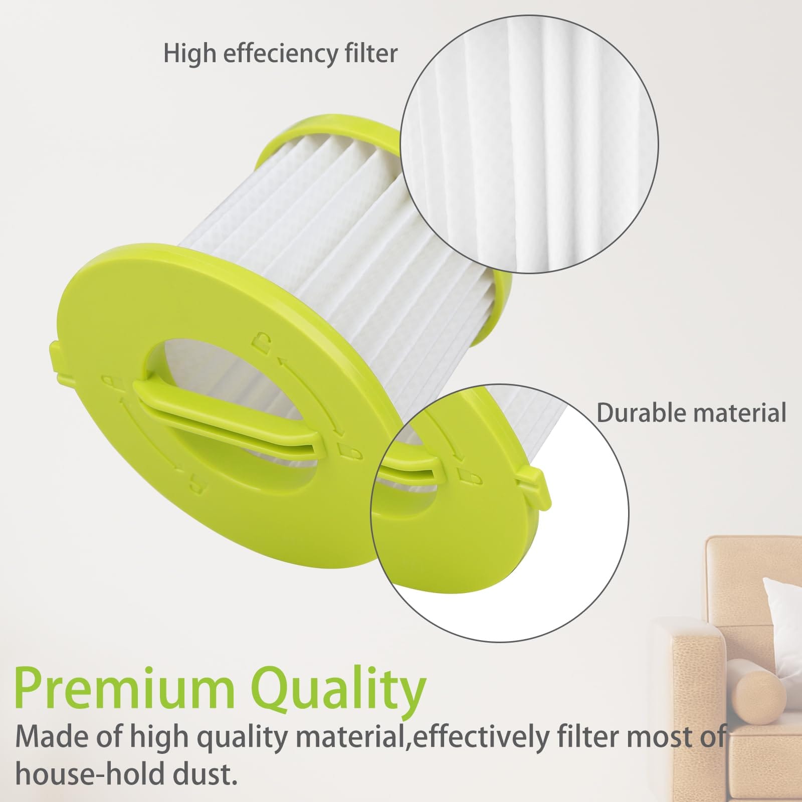 4 Pack Replacement Filter Compatible With Ryobi One+ 18V Handheld Vacuum Models PCL700 PCL704 PCL705 - Compare To Part # A32F05N A32Hf00 - Review Image 3