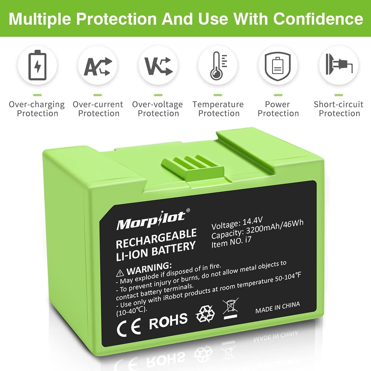 Morpilot 14.4V 3200mAh I7 Battery Replacement for iRobot Roomba E and I Series - Review Image 5