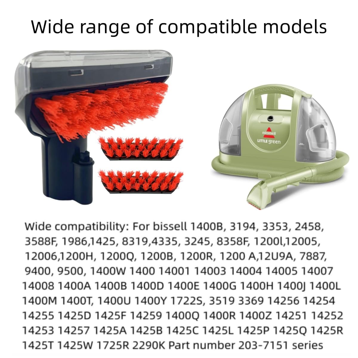 Replacement Parts Compatible with Upgraded 5.3In 1400B Little Green Machine Multi-Purpose Tools for Tough Stain Brush Tool Attachments (Black 1+2) - Review Image 3