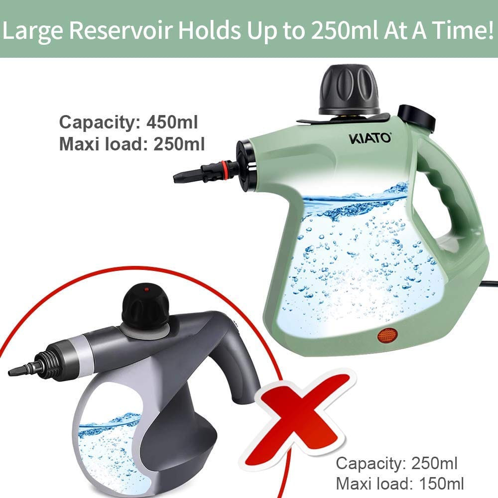 Kiato 10-in-1 Handheld Steam Cleaner for Cleaning Home, Sofa, Car, Office (Green) - Review Image 3