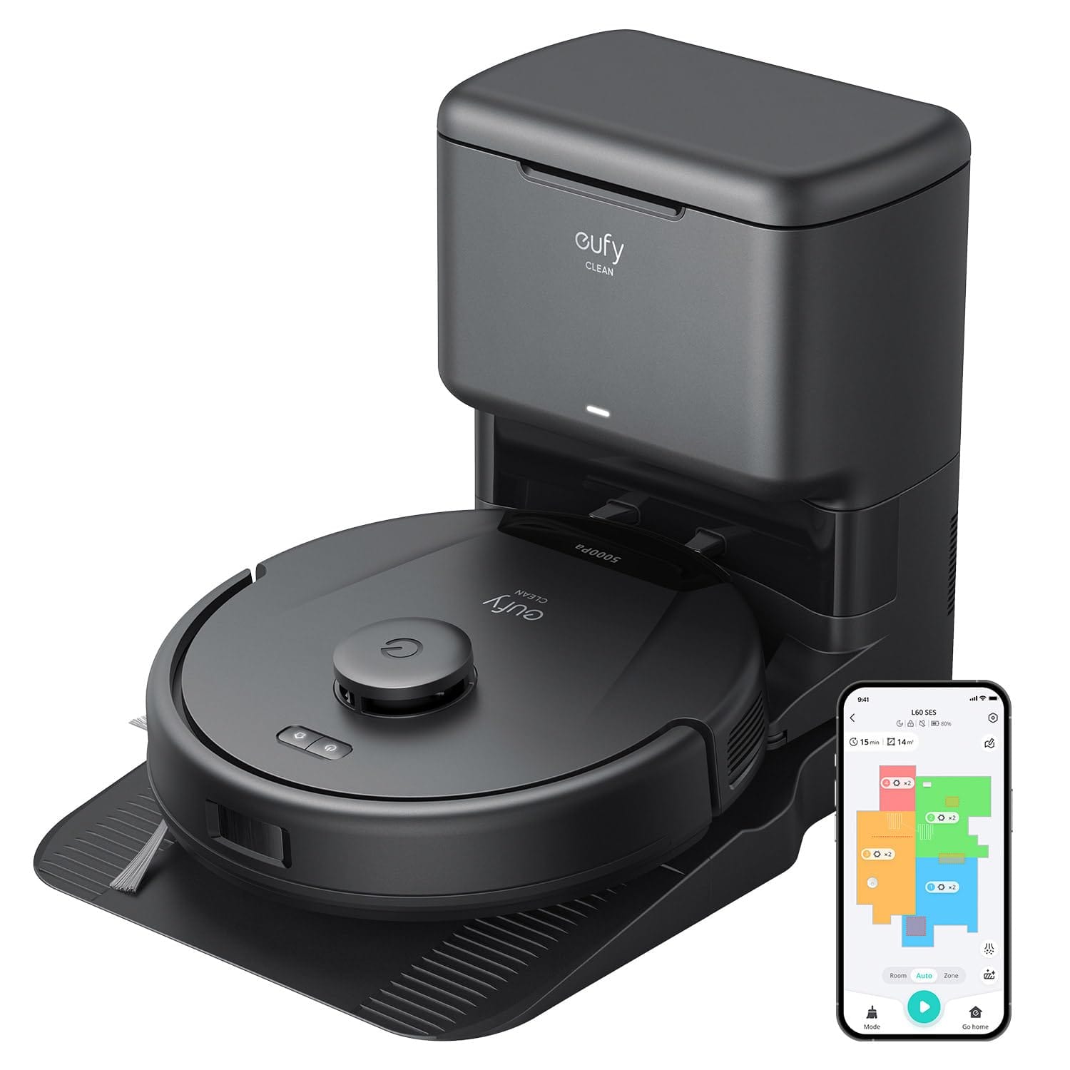 Eufy L60 Robot Vacuum with Self-Empty Station, Hair Detangling Technology, 60-Day Hands-Free Cleaning, 5000 Pa Suction