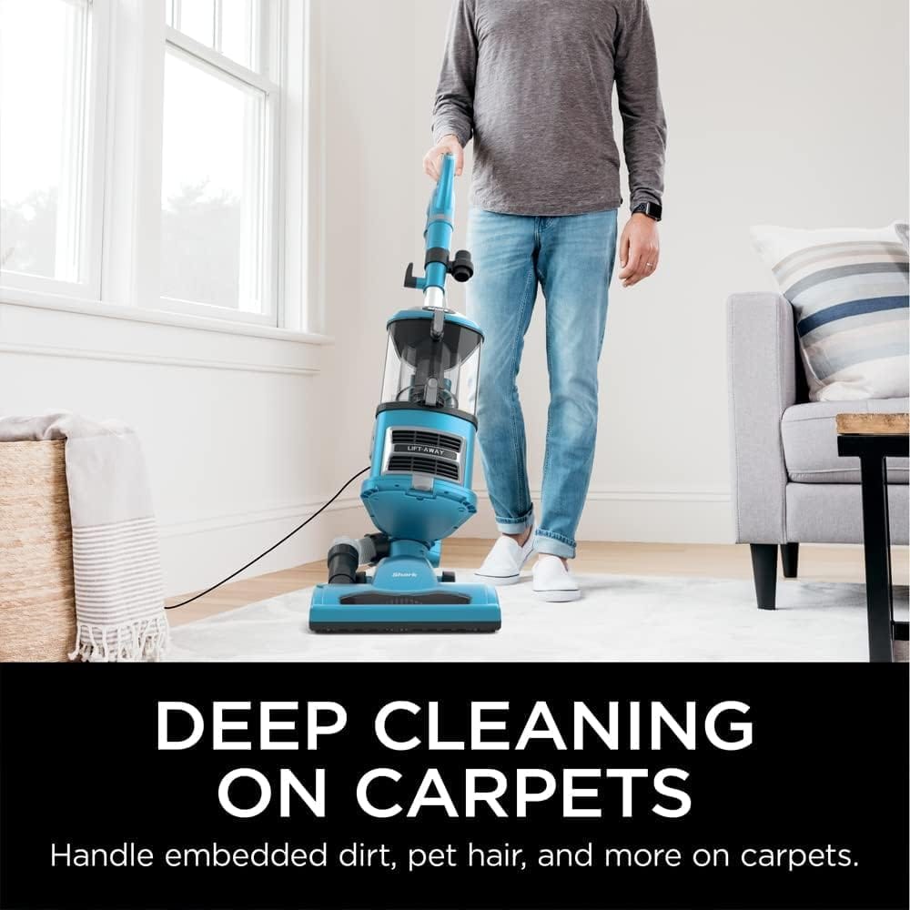 Shark NV380 Navigator Lift-Away Deluxe Upright Vacuum Cleaner with Large Dust Cup Capacity, Swivel Steering, Upholstery Tool & Crevice Tool - Teal (Renewed) - Review Image 3