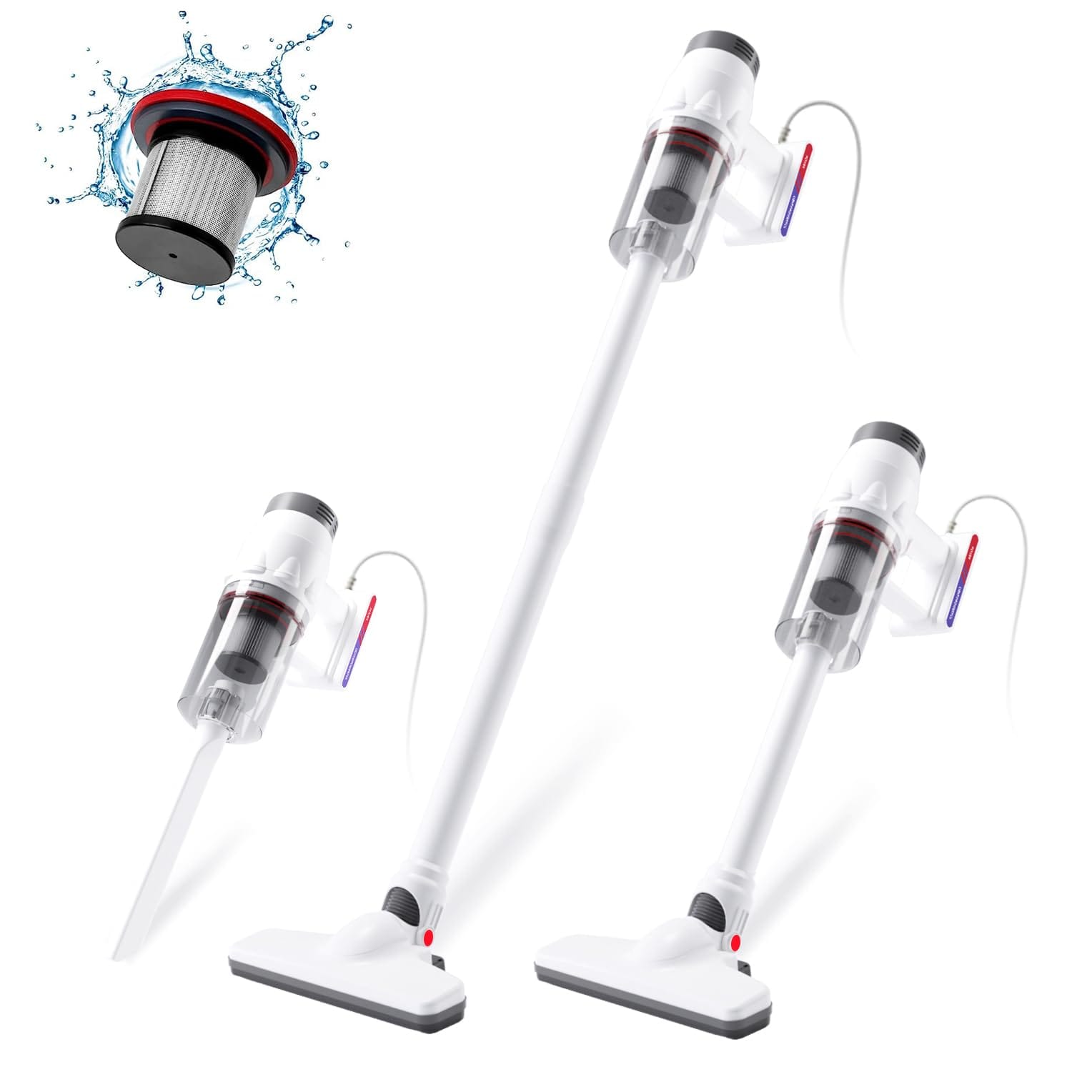 Keromee 5-in-1 Ultralight Corded Stick Vacuum Cleaner with Powerful Suction and Filter Protection Steel Mesh